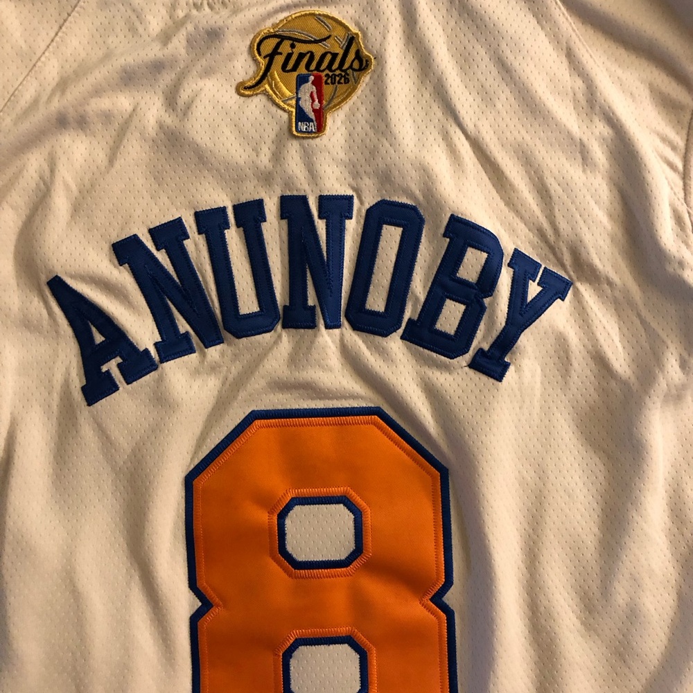 NBA White, Blue & Orange Men’s NY Knicks Anunoby Basketball Jersey. Brand New. - Picture 4 of 6